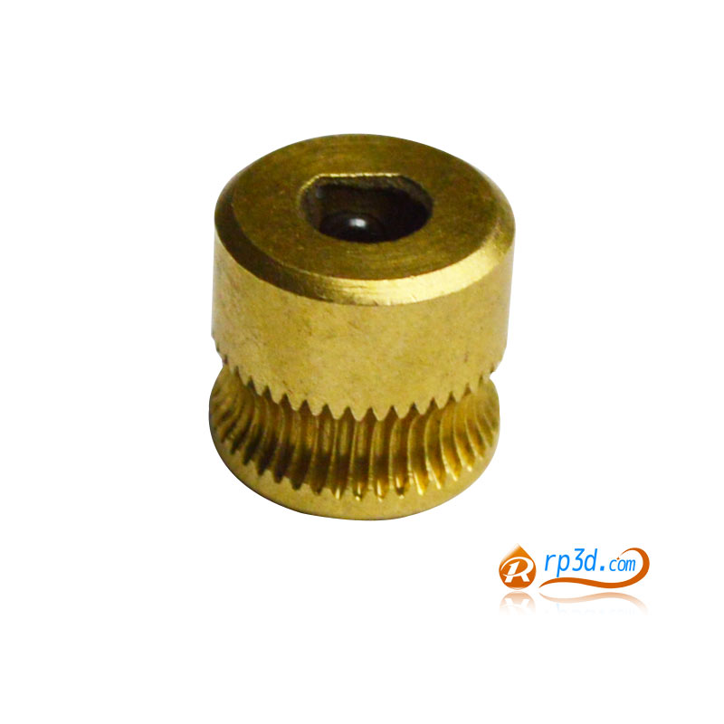 Brass extrusion gear for 3D Printer filament drive gear